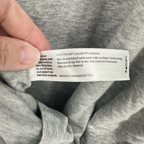 EILEEN FISHER midi dress knit cowl turtleneck cargo pockets casual gray XXS - Picture 8 of 8